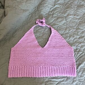 Pink/purple Handmade Crochet Halter Top